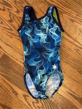 Snowflake Designs Twist and Shout Gymnastics Leotard - Green/Blue